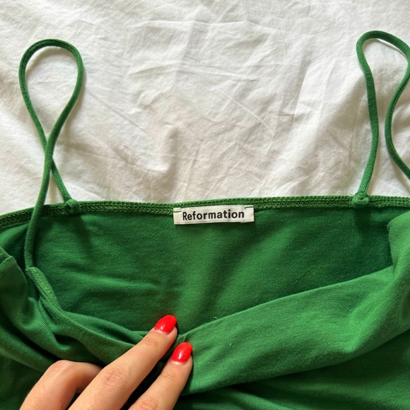 Reformation Sherman Knit Two Piece in Kelly Green - Picture 5 of 6